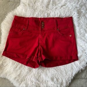 Havana red cuffed shorts